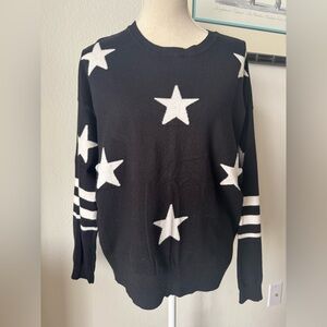 For The Republic Black Sweater with White Stars